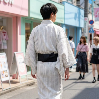 Kimono homme ceinture obi assortie