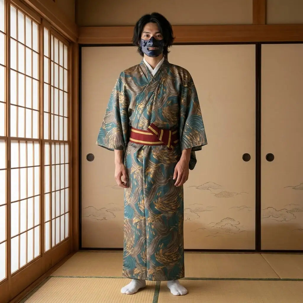 Kimono Homme Doré vue de face