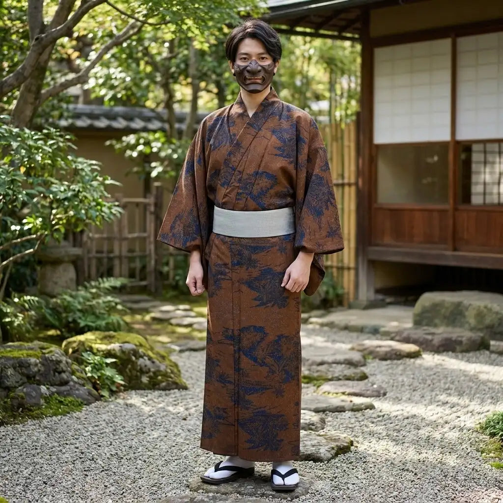 Kimono Homme Marron vue arrière