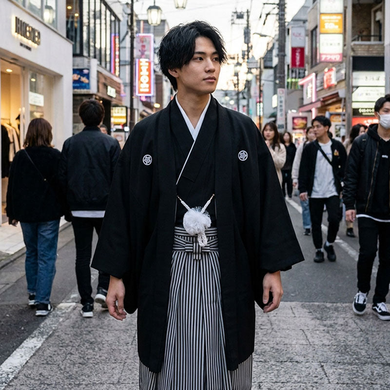 Kimono Homme Noir vue arrière