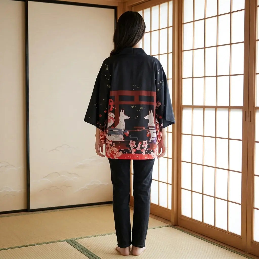 Kimono Kitsune Sakura vue de face