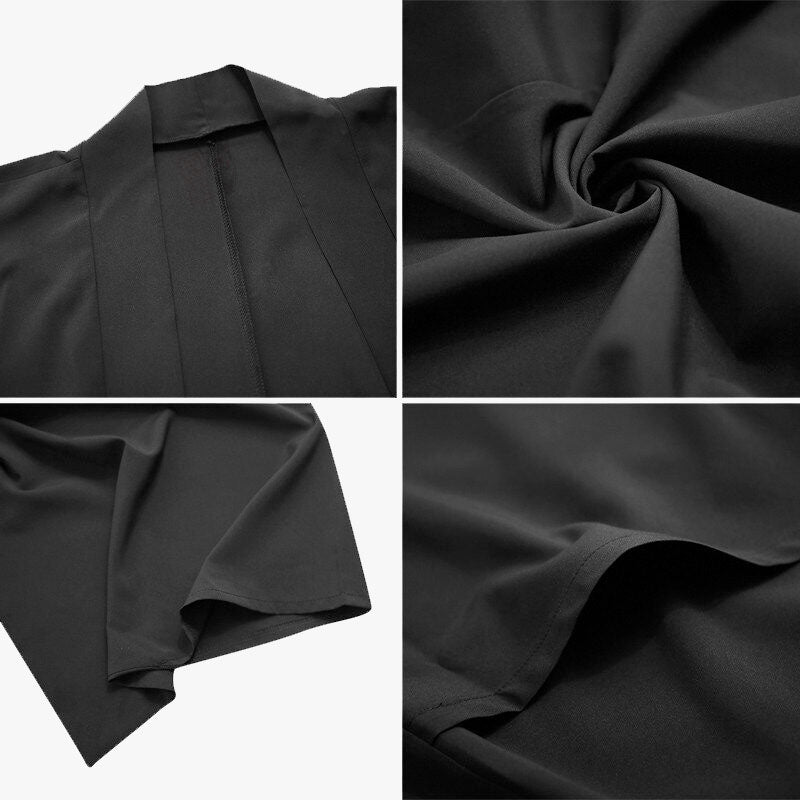 Kimono moderne homme porté ouvert sur tenue casual