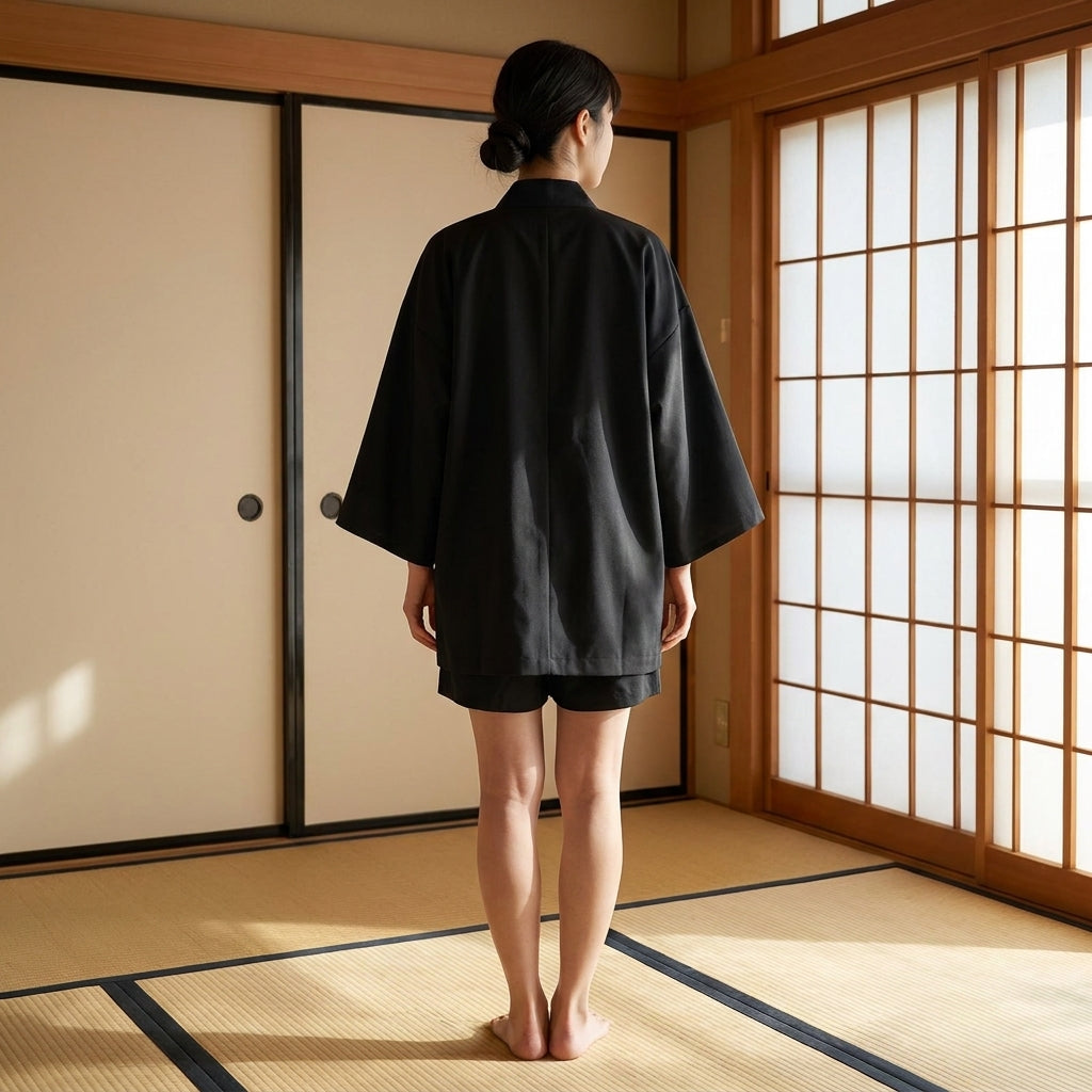 Kimono moderne homme vue de dos style japonais