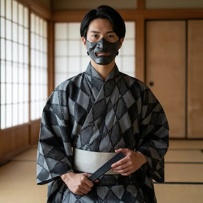 Kimono homme motif géométrique japonais