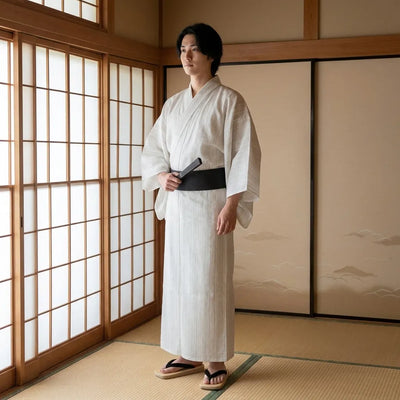Kimono homme motif rayures verticales