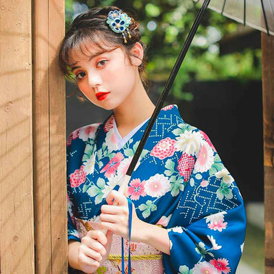 Kimono portefeuille femme à motif japonais
