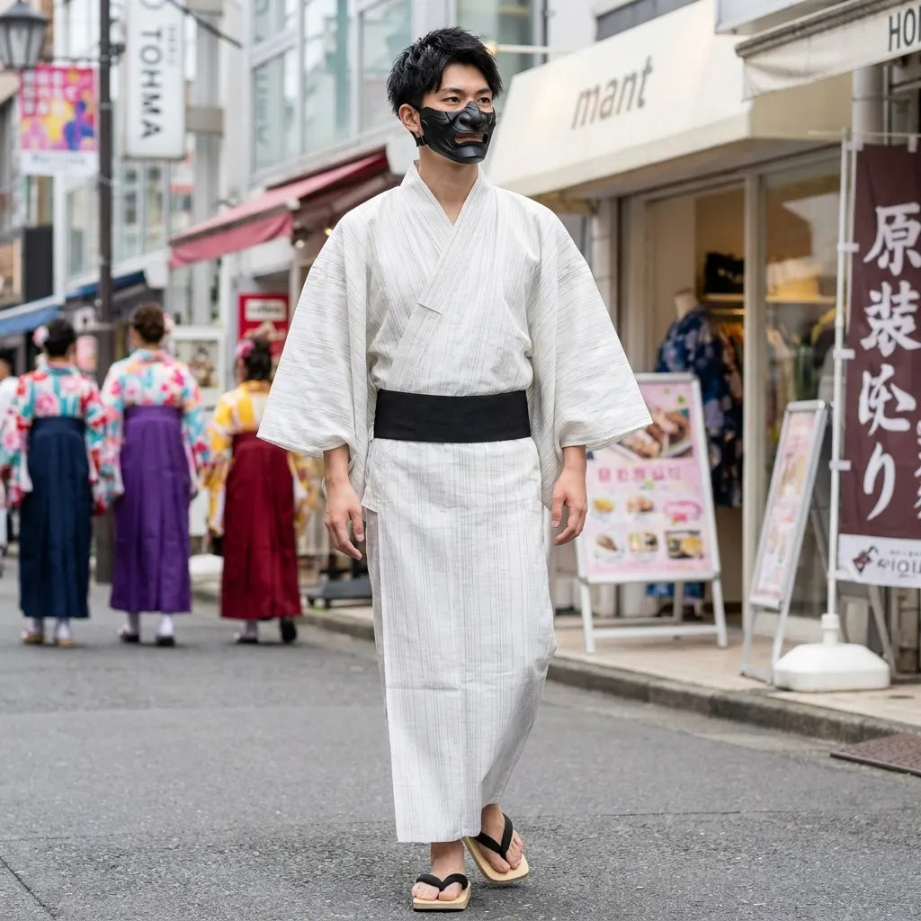 Kimono Rayé Homme vue de face