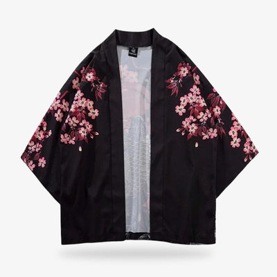 Kimono à motif sakura à superposer sur une tenue