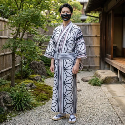 Kimono streetwear japonais homme porté ouvert