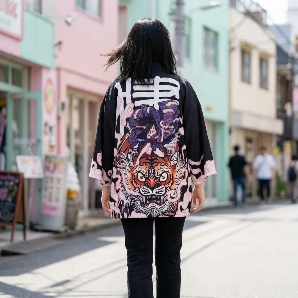 Kimono Tigre Femme vue arrière