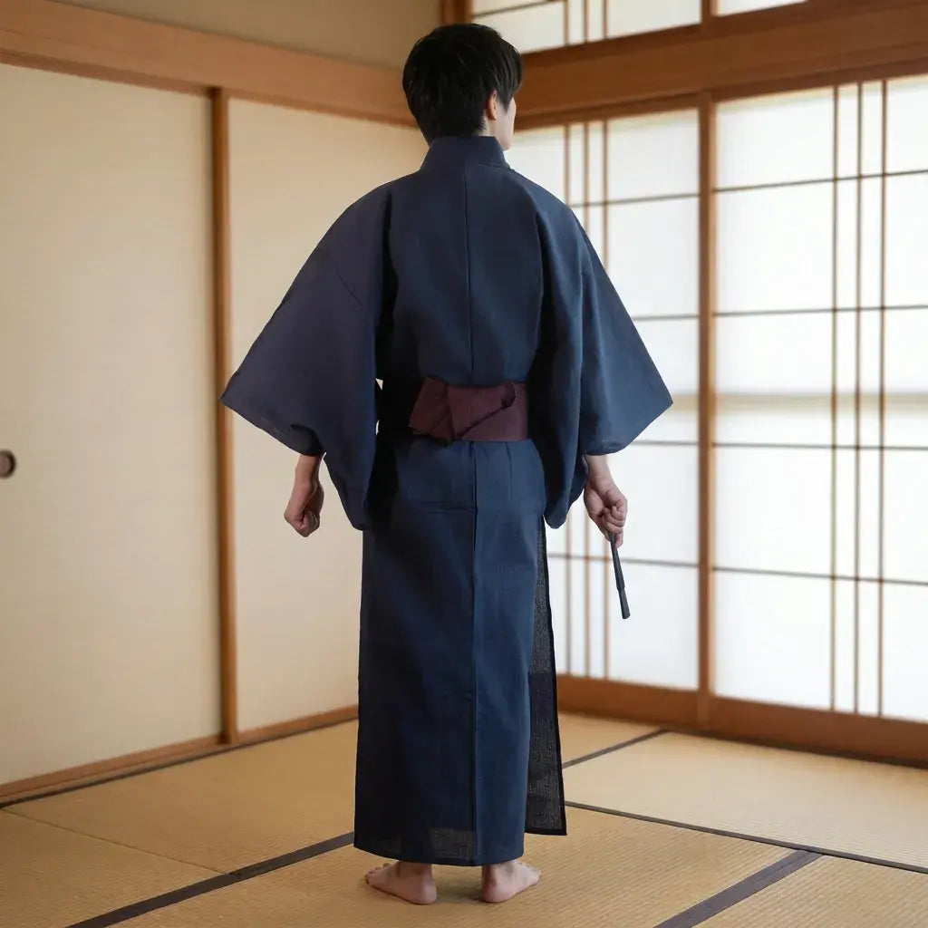 Kimono Yukata à plat, vue de dos