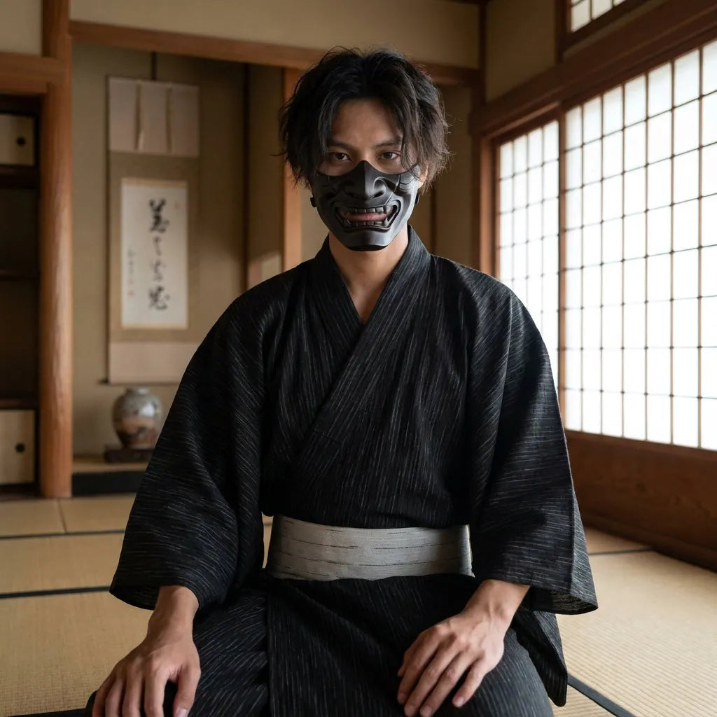 Kimono yukata pour homme au style traditionnel japonais.