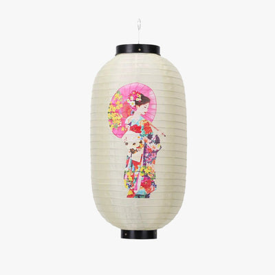 Lanterne chochin japonaise en papier et bambou, parfaite pour une touche culturelle dans votre intérieur ou jardin