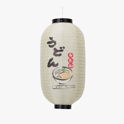 Lanterne Chochin en papier washi et bambou avec motif kanji traditionnel