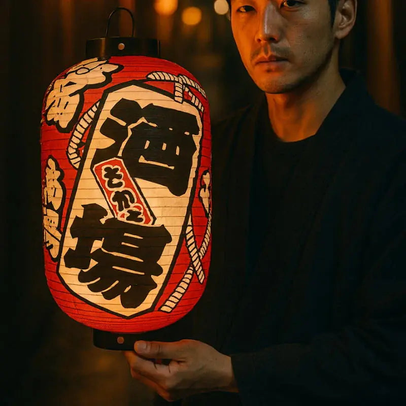 Lanterne Japonaise Papier à plat, vue de face