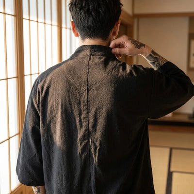 Coupe droite du Long Kimono Cardigan vue de dos