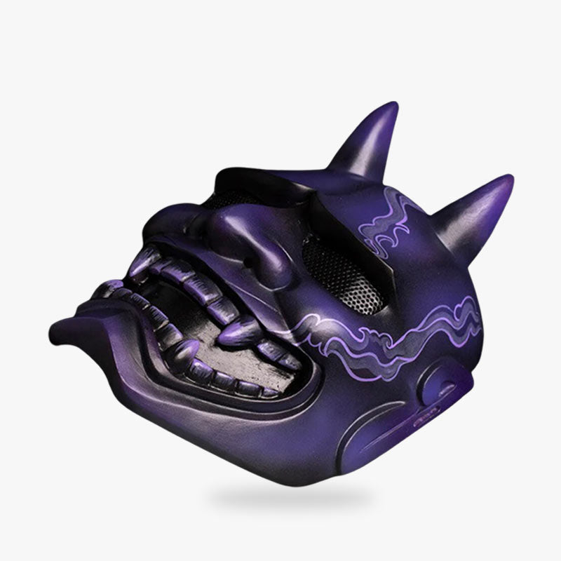 Masque démon japonais oni peint en bleu