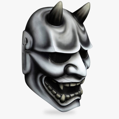 Masque Hannya blanc inspiré du théâtre traditionnel japonais