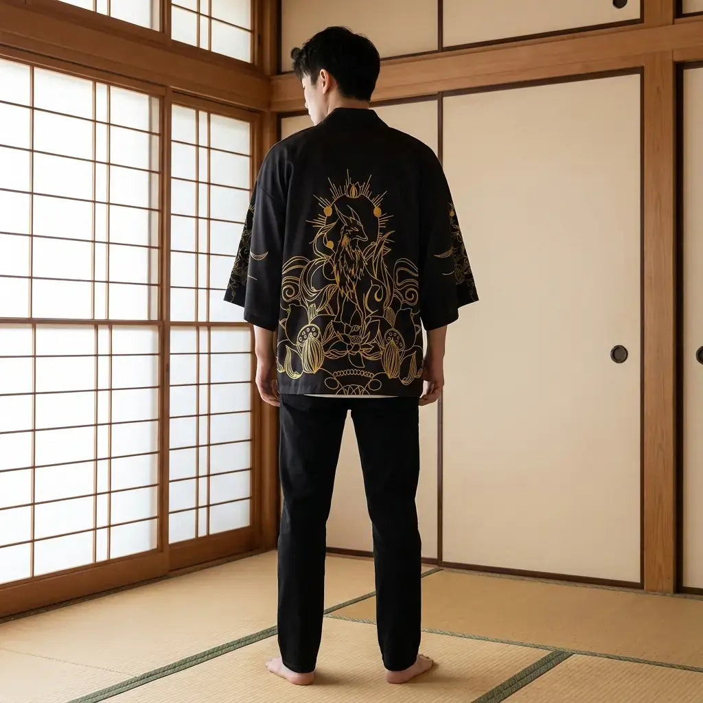 Kitsune Kimono vu de dos, motif complet visible