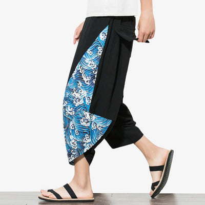 Pantalon coupe ample inspiré du style hill tribe japonais