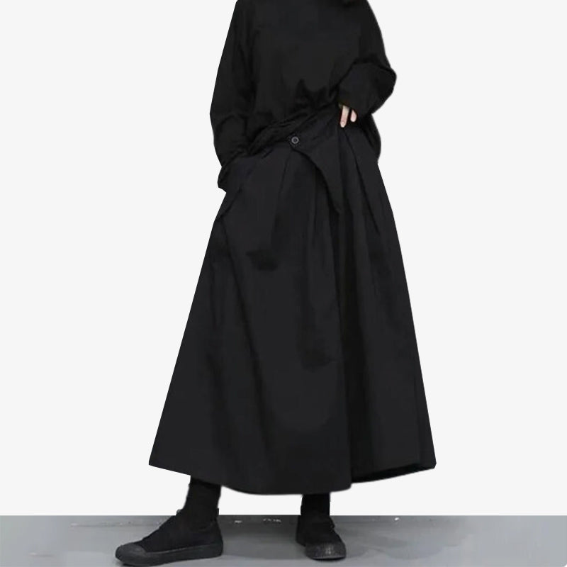 Pantalon hakama femme façon jupe-pantalon de style japonais