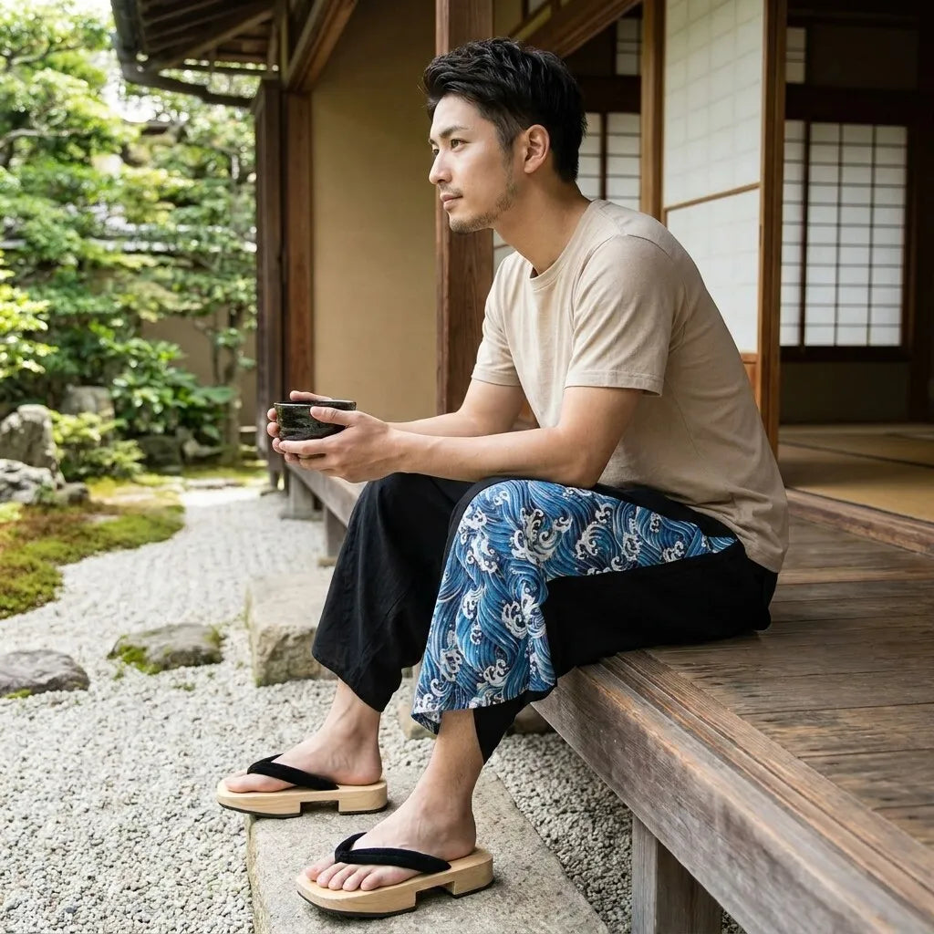 Pantalon Harem Vague Japonais vue arrière
