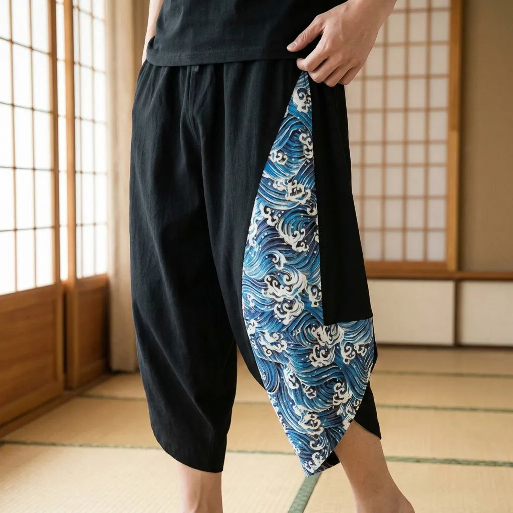 Pantalon Harem Vague Japonais vue de face