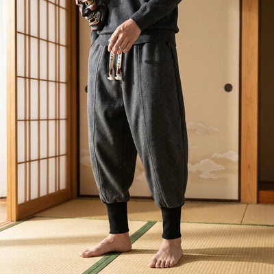 Pantalon Japon coupe ajustée style shinobi