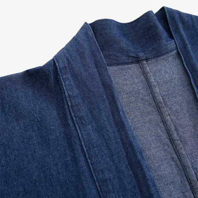 Haori jean porté avec un pantalon japonais ample