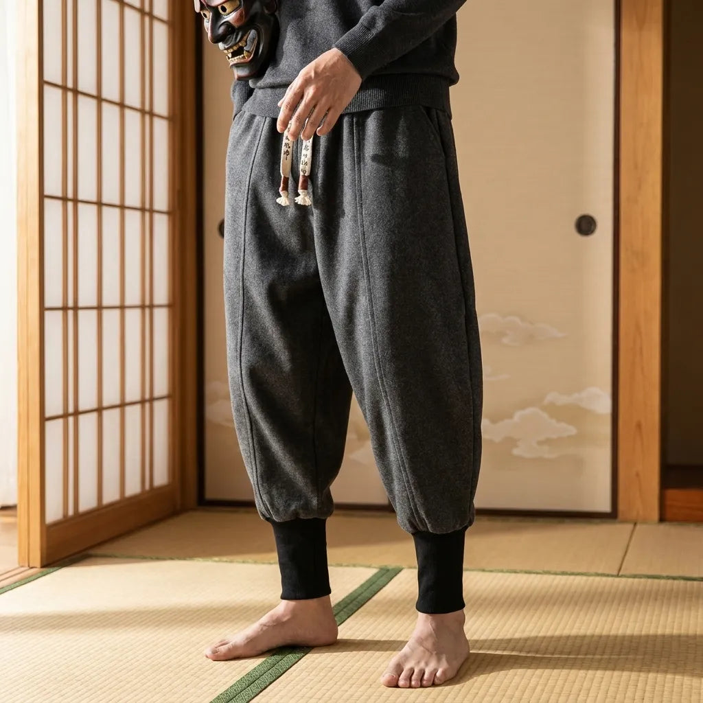 Pantalon japonais resserré aux mollets, style streetwear