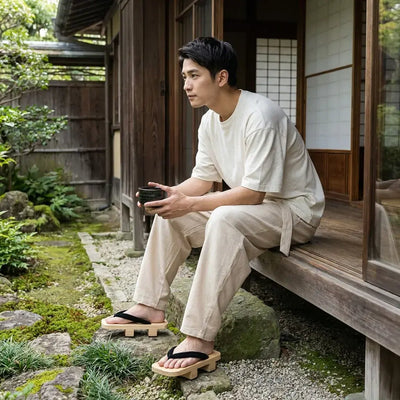Pantalon Style Japonais à plat, vue de face