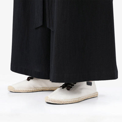 Pantalon traditionnel japonais noir mixte, pour homme et femme