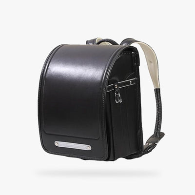 Randoseru adulte en cuir noir, sac à dos japonais traditionnel