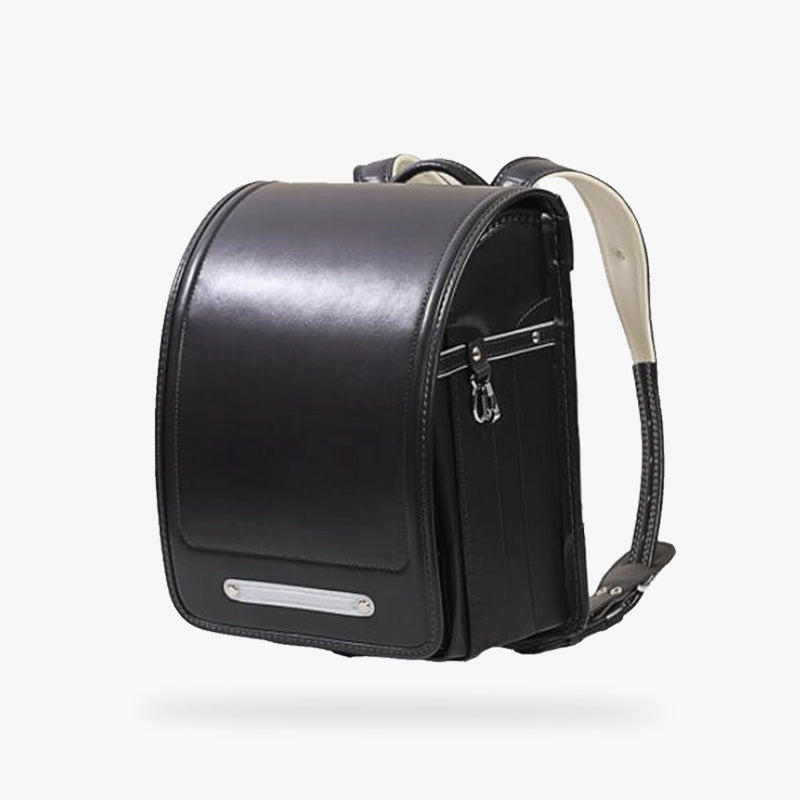 Randoseru adulte en cuir noir, sac à dos japonais traditionnel