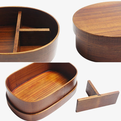 Repas traditionnel japonais dans une boite bento en bois