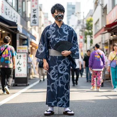 Robe japonaise minimaliste manches amples