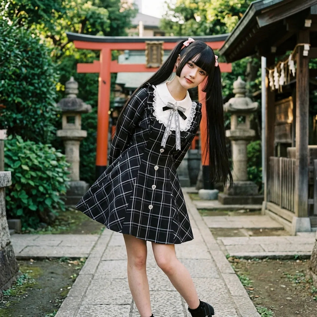 Robe Kawaii Carreaux vue arrière