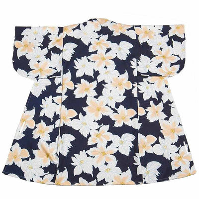 Robe kimono japonaise en coton aux motifs floraux jaunes