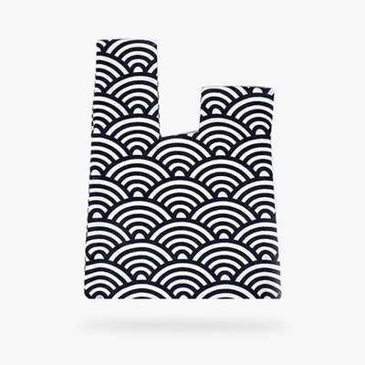 Sac à noeud japonais motif vagues seigaiha