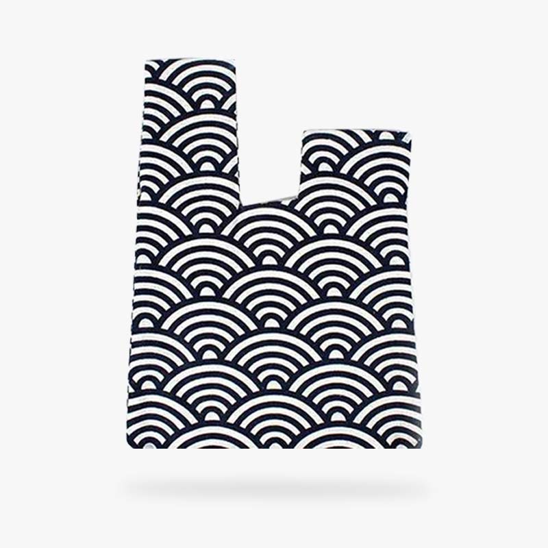 Sac à noeud japonais motif vagues seigaiha