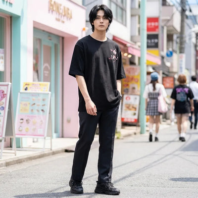 T-shirt streetwear japonais coupe unisexe