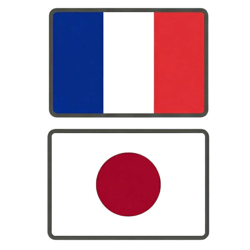 drapeau de la france et du japon pour le support client