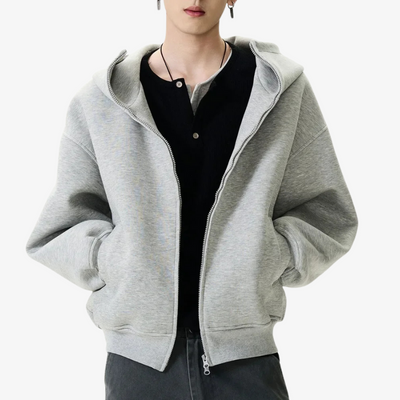 Sweat Harajuku au coloris gris unique, mêlant mode moderne et streetwear oversize japonais