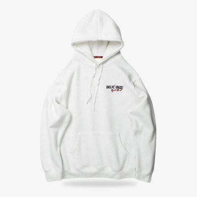 Sweat japonais blanc à motif kanji rouge sur fond blanc
