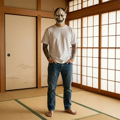 T-shirt blanc de style japonais minimaliste