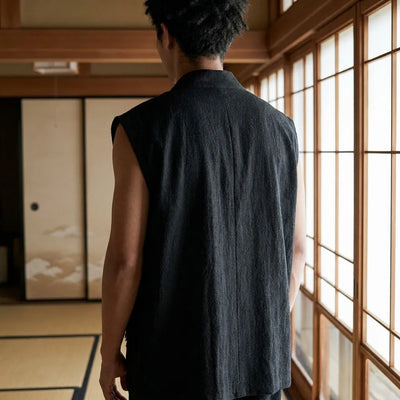 T-shirt Japan noir vue de dos détail couture
