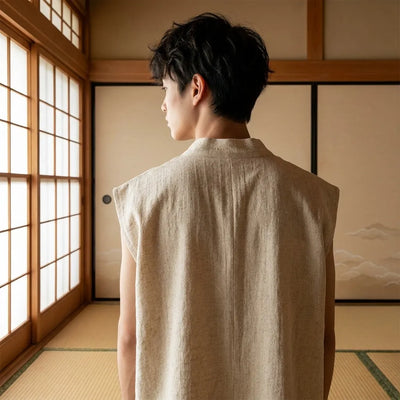 T-Shirt Style Japonais vue de face sur mannequin