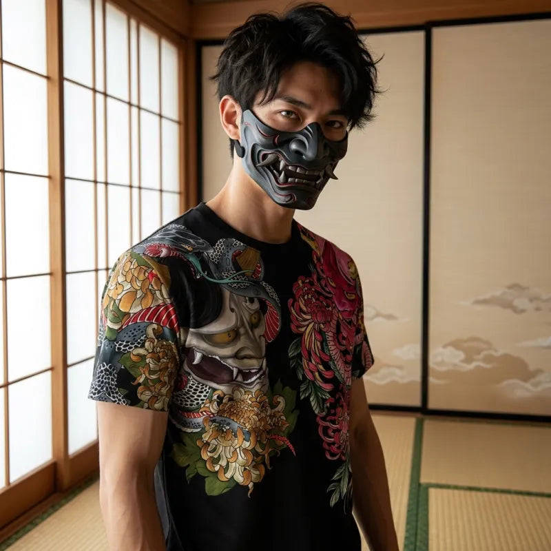 T-shirt Tatouage Japonais homme motif Oni