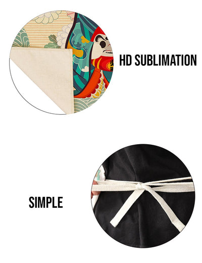 Tablier de cuisine japonais avec motif oiseaux chidori