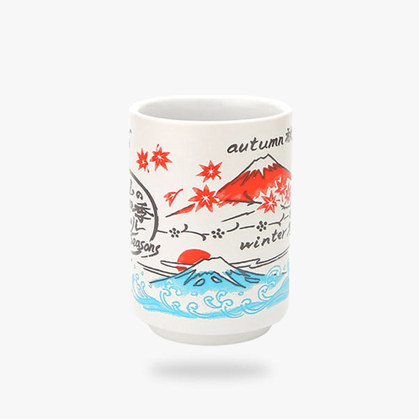 Cette Tasse Mont fuji est un mug japonais qui symbolise les saisons du Japon, des fleurs de Sakura, et les vagues de Kanagawa